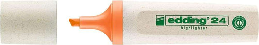Marqueur fluorescent Edding 24 EcoLine - Pointe biseautée - Largeur de trait : 2 à 5 mm - 90 % de plastique recyclé - Label écologique Ange Bleu - Orange - Quantité : 10