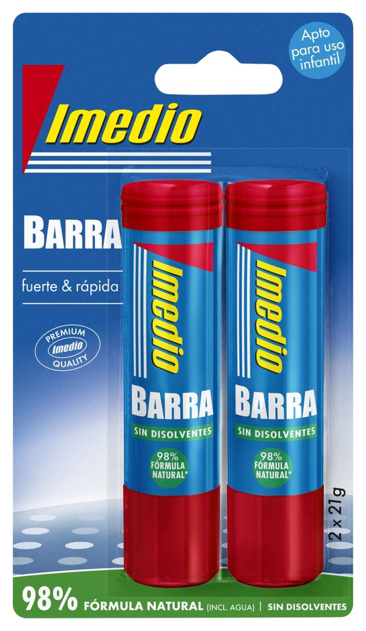 Lot de 2 bâtons de colle Imedio de 21 g - Sans solvant - Lavable - Convient à un usage scolaire 