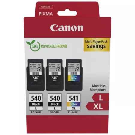 Canon PG540L Negro + CL541XL Color Pack de 2 Cartuchos de Tinta Originales - 5224B017 - Prinkweb