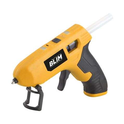Pistola de silicone Blim a pilhas - Design compacto e ergonómico - Amarelo 