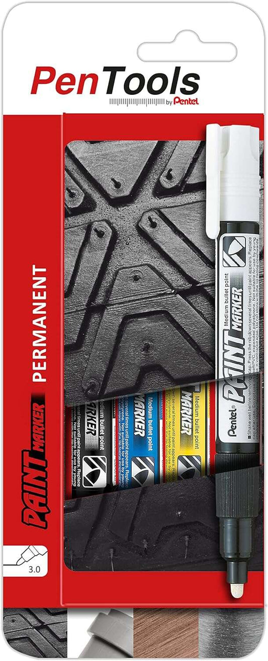 Conjunto de 4 Marcadores de Tinta Permanente Pentel PenTools - Ponta Cónica de 4,6 mm - Espessura da Linha de 3 mm - Im