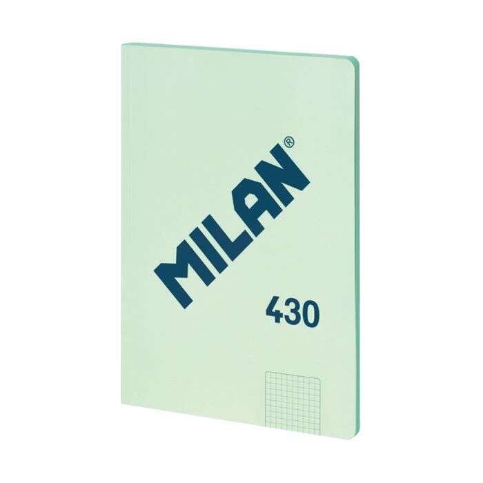 Milan Serie 1918 Libreta Encolada Formato A4 Cuadricula 5x5mm - 48 Hojas de 95 gr/m2 - Microperforado - Tapa Blanda - Color Verde - Prinkweb