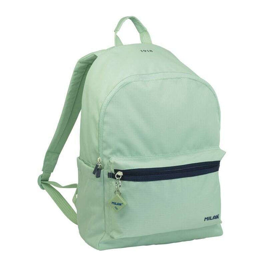 Milan Serie 1918 Mochila Urbana 22L - Bolsillo Delantero + 2 Bolsillos Laterales - Asas Regulables y Acolchadas - Tamaño 41x30x18cm - Color Verde
