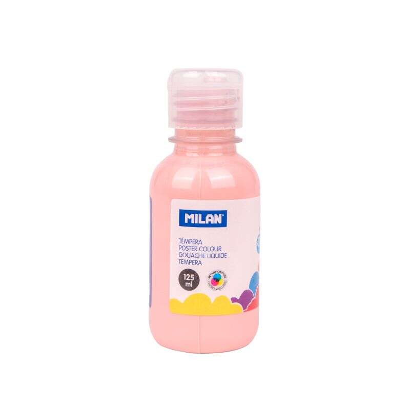 Flacon de peinture tempera Milan 125 ml - Bouchon doseur - Séchage rapide - Miscible - Rose pâle 