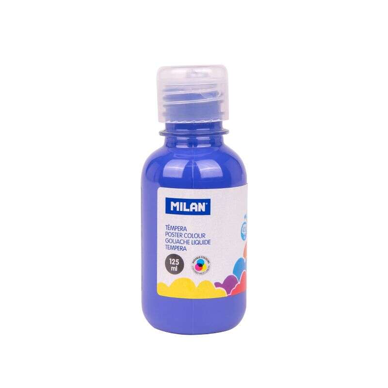 Flacon de peinture tempera Milan 125 ml - Bouchon doseur - Séchage rapide - Miscible - Bleu marine 