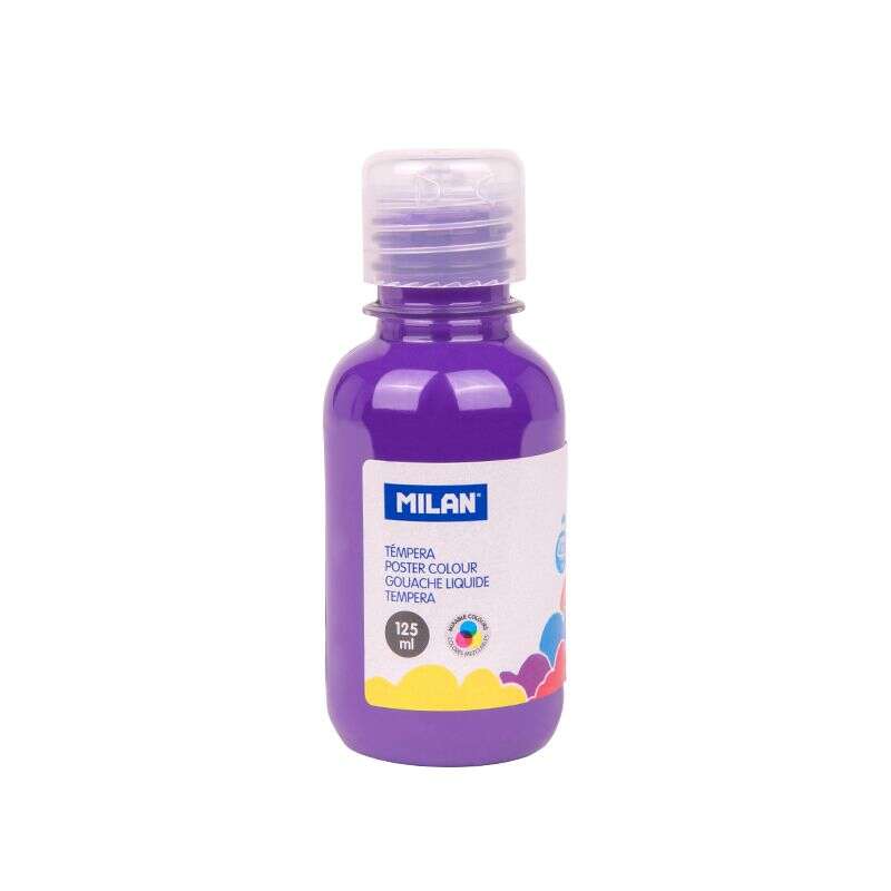 Tinta têmpera Milan, frasco de 125ml - Tampa doseadora - Secagem rápida - Misturável - Cor violeta 