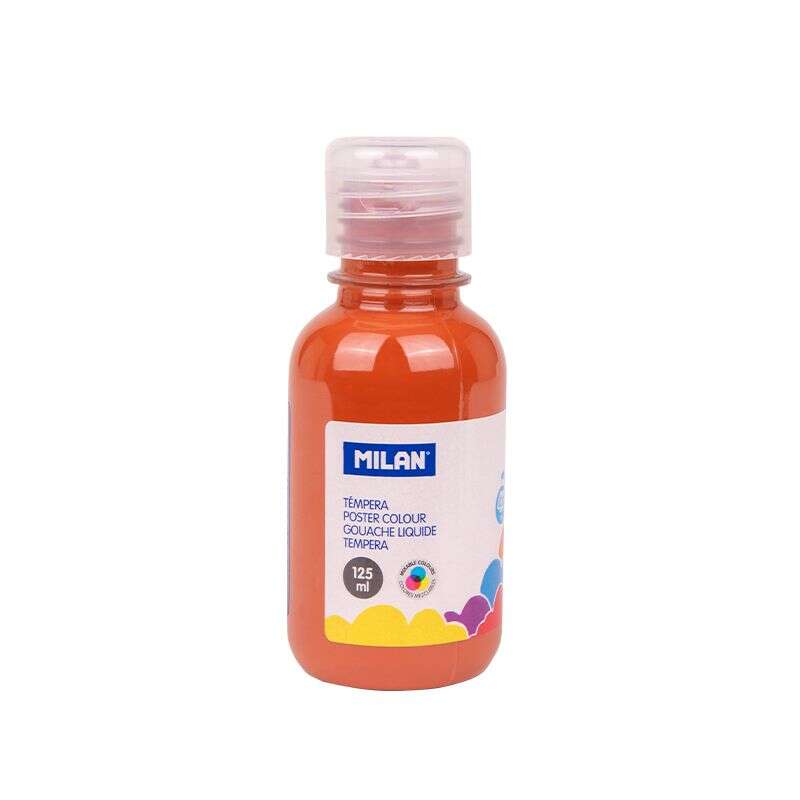 Tinta têmpera Milan, frasco de 125ml - Tampa doseadora - Secagem rápida - Misturável - Castanho 