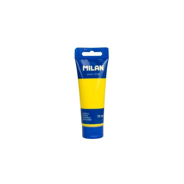Tinta acrílica Milan em tubo de 75ml - Pigmentos de alta qualidade - Misturáveis ​​​​- Cor amarela 