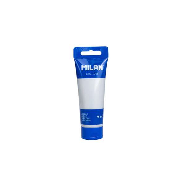 Tube de peinture acrylique Milan 75 ml - Pigments de haute qualité - Miscible - Couleur argent 