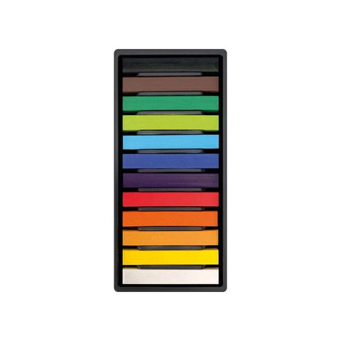 Conjunto de 12 pastéis macios Milan Art - Cores intensas e vibrantes - Resistentes à luz - Misturáveis ​​​​- Cores sortidas 