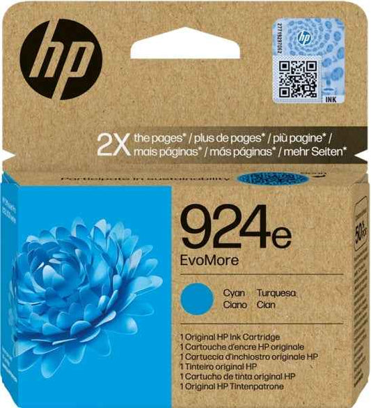 HP 924e Cyan Cartucho de Tinta Original - 4K0U7NE - Prinkweb