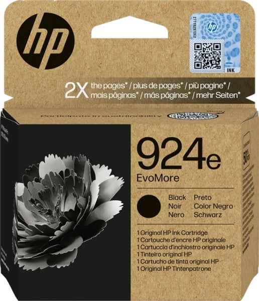 HP 924e Negro Cartucho de Tinta Original - 4K0V0NE - Prinkweb