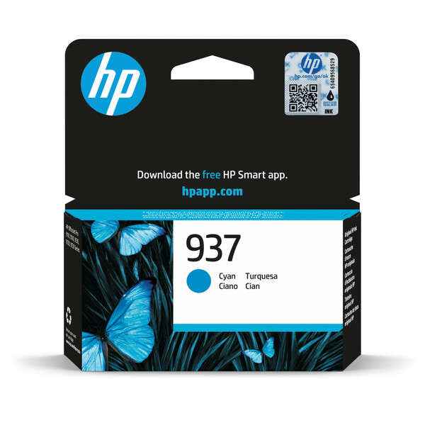 HP 937 Cyan Cartucho de Tinta Original - 4S6W2NE - Prinkweb