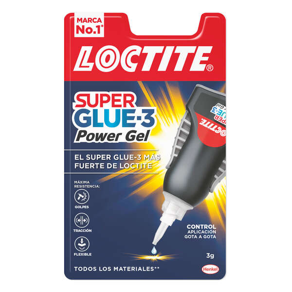 Loctite Superglue-3 Control Power Gel 3g - Colle instantanée extra forte et flexible - Résistante aux chocs, à la torsion et aux vibrations - Dosage précis goutte à goutte 