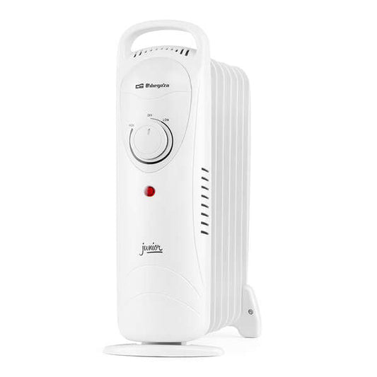 Radiateur à bain d'huile compact Orbegozo RO 1020 Junior - Puissant et sûr - Thermostat réglable - Faible consommation - Facile à transporter - Idéal pour les petits espaces 