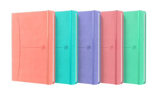 Oxford Signature Cuaderno Cosido Tapa Extradura A5 Liso 80 Hojas Surtido Pastel - Tamaño A5 - Tapa Dura Extradura - 80 Hojas Lisas - Colores Surtidos - Cantidad: 5 - Prinkweb