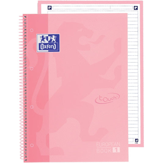 Oxford School Touch Europeanbook 1 Cuaderno A4+ 80 Hojas Microperforadas 1 Linea - Tapa Extradura - Color Rosa - Prinkweb