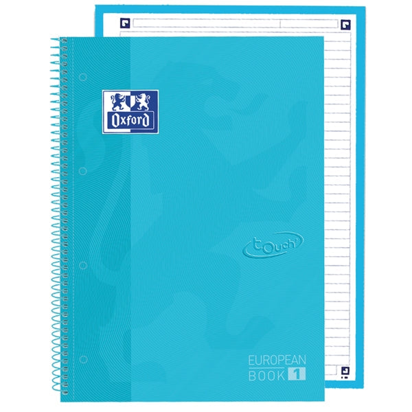 Oxford School Touch Europeanbook 1 Cuaderno A4+ 80 Hojas Microperforadas 1 Linea - Tapa Extradura - Color Azul - Prinkweb