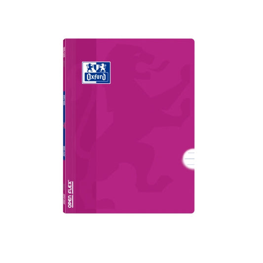 Oxford School Classic Openflex A5+ Libreta Grapada - Tapa de Plastico Resistente - 1 Linea con Margen - 48 Hojas de Papel Lila - Ideal para la Escuela - Prinkweb