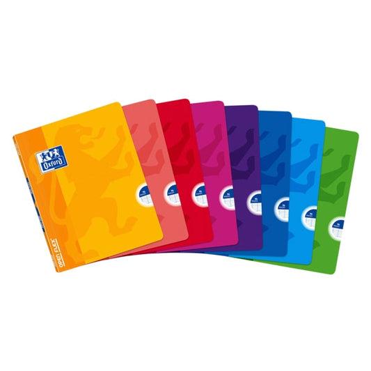 Oxford School Openflex A5+ Libreta Grapada - Tapa de Plastico Resistente - Pauta 3.5 con Margen - 48 Hojas - Colores Surtidos - Cantidad: 10 - Prinkweb