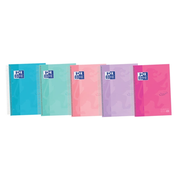 Oxford School Touch A5+ Europeanbook - Tapa Extradura Resistente - 120 Hojas 5 Colores - Tamaño A5+ - Cantidad: 5 - Prinkweb