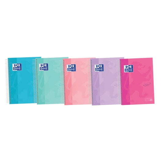 Oxford School Touch A5+ Europeanbook - Tapa Extradura Resistente - 120 Hojas 5 Colores - Tamaño A5+ - Cantidad: 5 - Prinkweb