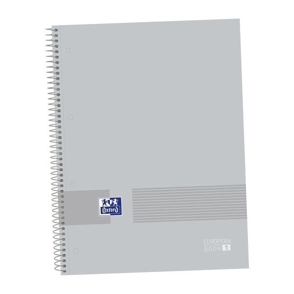 Oxford & You A4+ Europeanbook - Tapa Extradura - 80 Hojas - Cuadricula 5x5 - Color Gris - Cantidad: 5 - Prinkweb