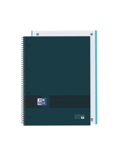 Oxford & You A4+ Europeanbook - Tapa Extradura Resistente - Cuaderno con 80 Hojas - Cuadricula 5x5 - Color Azul - Cantidad: 5 - Prinkweb