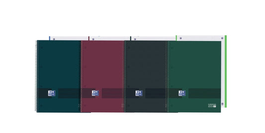 Oxford & You Europeanbook A4+ Tapa Extradura - Cuaderno con 80 Hojas - Tamaño 1 5x5 - Colores Neutros - Cantidad: 5 - Prinkweb