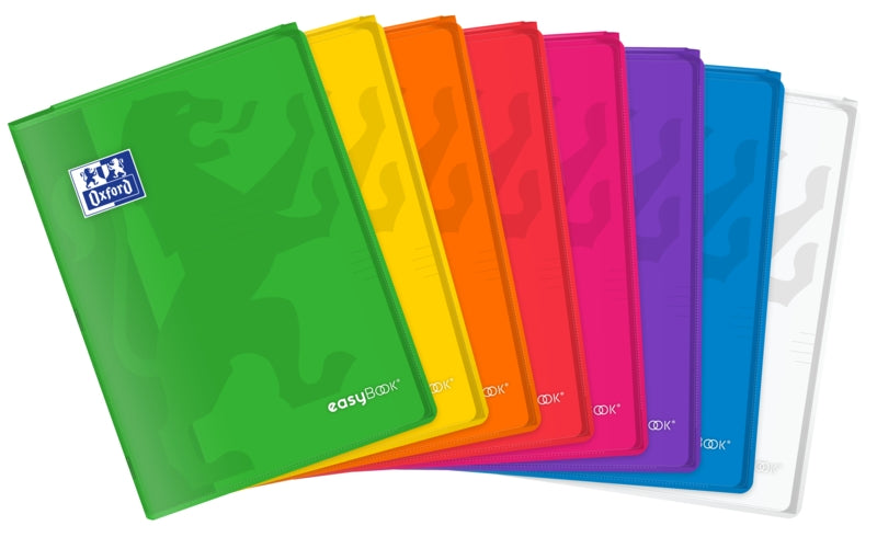Oxford Easybook A4 Libreta Grapada - Tapa de Plastico Resistente - 1 Linea con 2 Margenes - 48 Hojas de Papel de Alta Calidad - Cantidad: 10 - Prinkweb