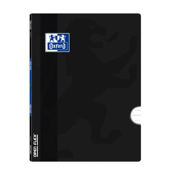 Oxford Libreta Grapada Openflex A4 - Tapa de Plastico Resistente - Grapada para Mayor Durabilidad - 1 Linea con Margen para Escribir Ordenadamente - 48 Hojas de Papel de Alta Calidad - Color Negro - Cantidad: 10 - Prinkweb