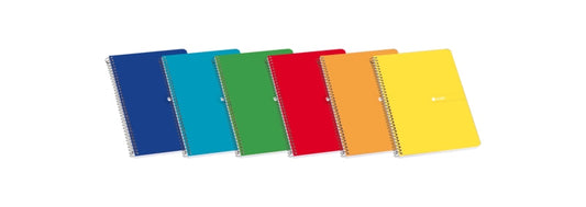 Enri Cuaderno Espiral Tapa Blanda 4º Pauta de 3.5 con Margen 80 Hojas - Diseño Colorido - Tamaño Practico - Espiral Resistente