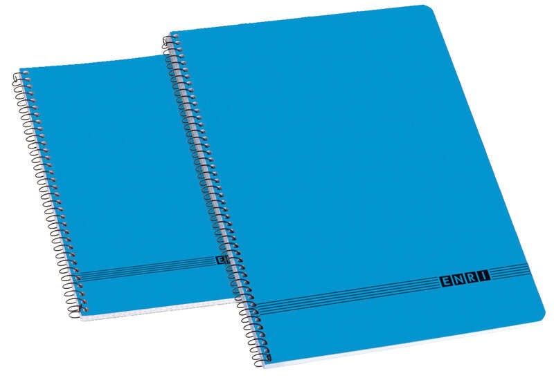 Enri Oficina 4º Tapa Blanda Cuaderno Espiral - Tamaño 4º - Cuadricula 4x4 - Color Azul - Prinkweb