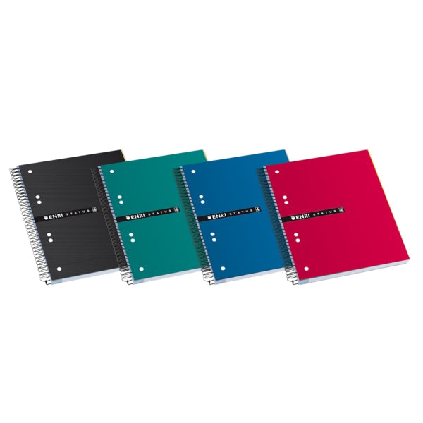 Enri Status A5+ Europeanbook - Tapa Extradura Resistente - Formato A5+ - Cuaderno con 120 Hojas - Cuadricula 5x5 - Colores Surtidos - Prinkweb