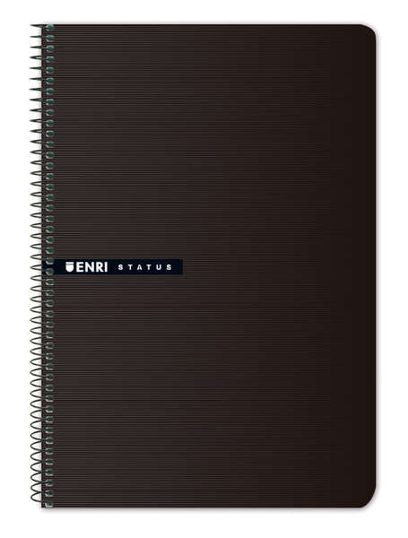 Enri Status Fº Tapa Dura Cuaderno Espiral 4x4 - 100 Hojas - Color Negro - Prinkweb