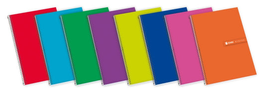 Enri Status Fº Tapa Extradura Cuaderno Espiral 4x4 - Tapa Dura Resistente - Cuaderno con Margen - 100 Hojas de Alta Calidad - Colores Surtidos - Cantidad: 5 - Prinkweb
