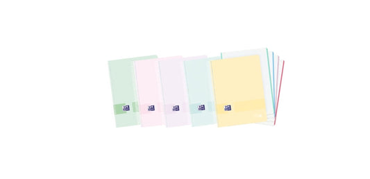 Oxford Live & Go A6+ Europeanbook - Tapa de Plastico Resistente - Cuaderno con 120 Hojas - Formato A6+ - Cuadricula 5x5 - Colores Surtidos - Cantidad: 5 - Prinkweb