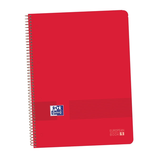 Oxford Live&Go A4+ Europeanbook - Tapa de Plastico - 80 Hojas - Tamaño 1.5x5 - Color Rojo - Cantidad: 5 - Prinkweb