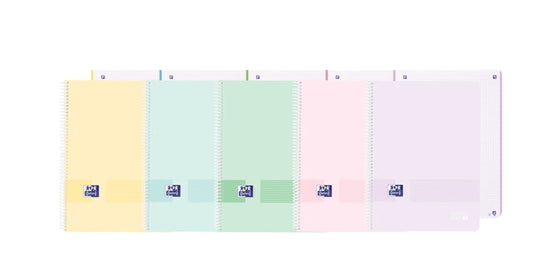 Oxford Live&Go Europeanbook 1 Tapa de Plastico A4+ 5x5 - 80 Hojas - Colores Surtidos - Cantidad: 5 - Prinkweb