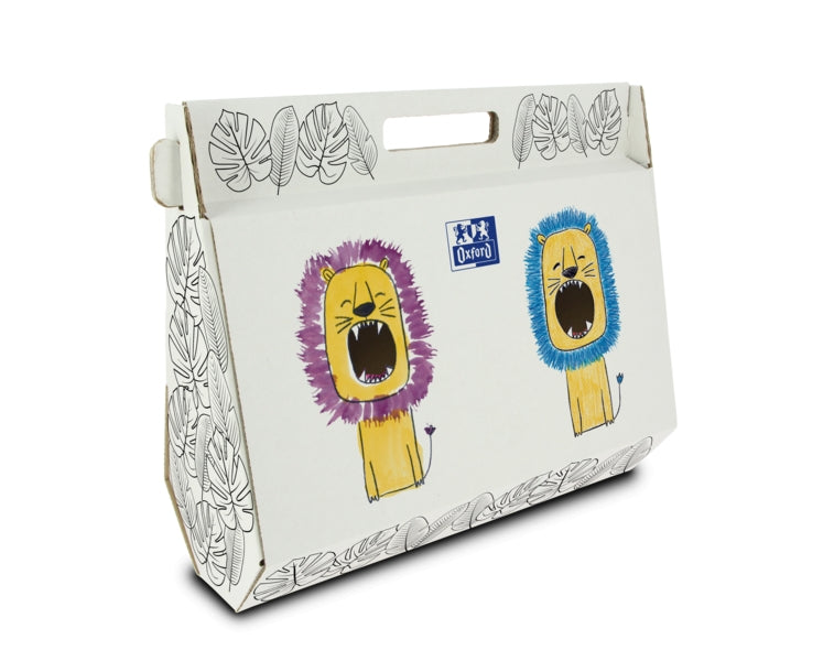 Coffret de peinture Oxford Kids - Comprend un bloc à dessin et des peintures - Étui Kangoo - Tempera
