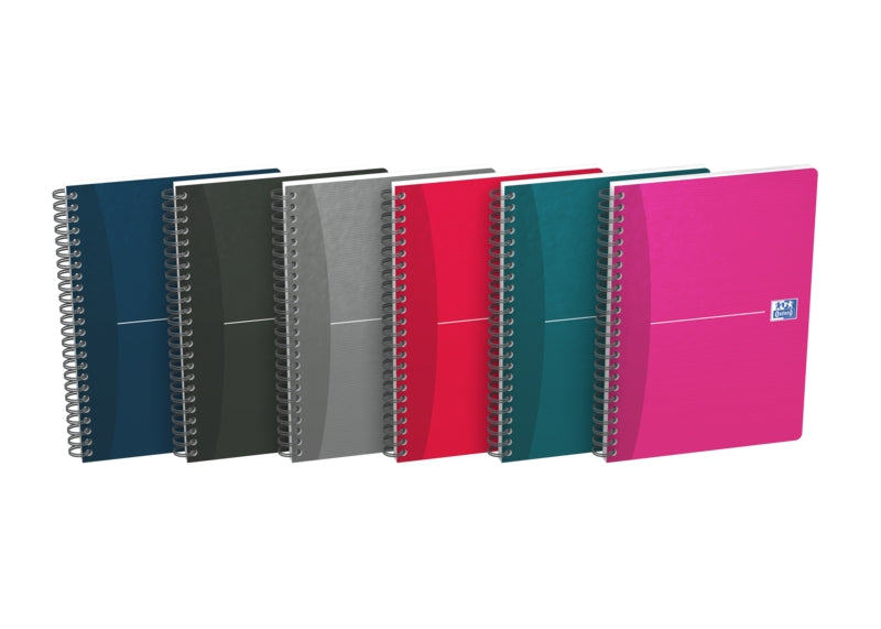 Oxford Office Essentials A5 Cuaderno Espiral Tapa Blanda - 90 Hojas - Cuadricula 5x5 - Colores Surtidos - Prinkweb