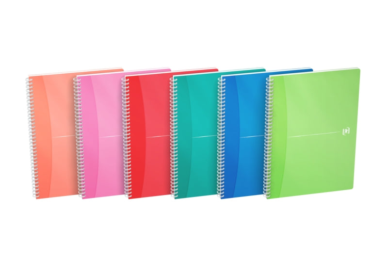 Oxford Office My Colours Cuaderno Espiral A4 - Tapa de Plastico - 5x5 - 90 Hojas - Colores Surtidos - Prinkweb