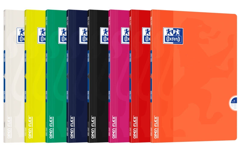 Oxford Openflex Libreta Grapada Tapa Plastico A4 Seyes - Resistente Tapa de Plastico - Formato A4 - Cuadricula Seyes con Margen - Grapado Seguro - Prinkweb