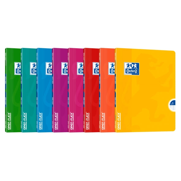Oxford Openflex Libreta Grapada Tapa Plastico A5+ 48 Hojas Cuadricula Seyes con Margen - Resistente Tapa de Plastico - Flexibilidad Tanto al Abrir como al Cerrar - Colores Surtidos - Prinkweb