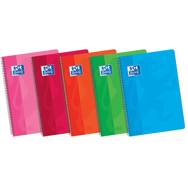 Oxford School Classic 4º Cuaderno Espiral Tapa Blanda 4x4 - 80 Hojas - Margen 4x4 - Colores Surtidos - Prinkweb