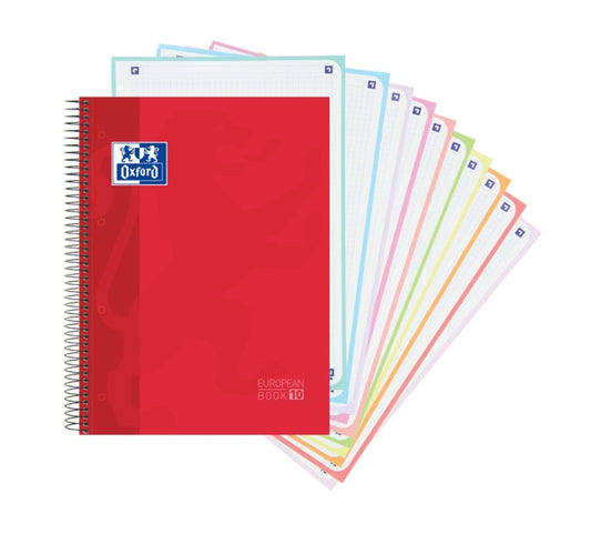 Oxford School Classic A4+ Europeanbook - Tapa Extradura - 150 Hojas - Color Rojo - Cantidad: 5 - Prinkweb