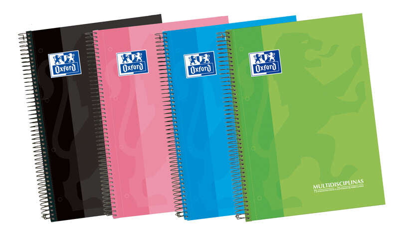 Oxford School Classic A4+ Europeanbook - Tapa Extradura - 4 Multidisciplinas - Pautado y 5x5 - 100 Hojas Surtido - Cantidad: 5 - Prinkweb
