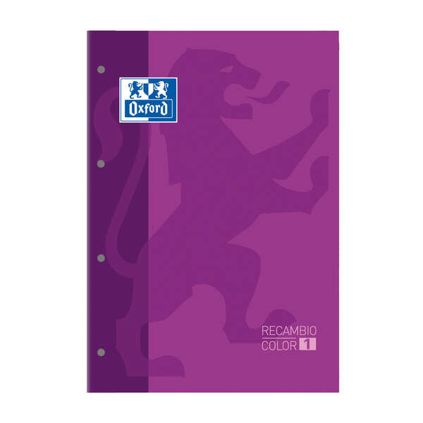 Oxford School Classic Cuaderno de Recambio - Tamaño A4 - Tapa Blanda - Encolado - 80 Hojas - Cuadricula 5x5 - Color Morado - Cantidad: 5 - Prinkweb