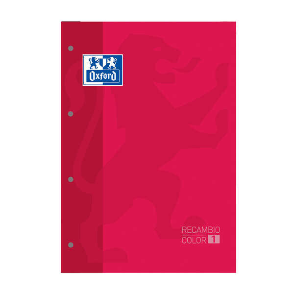 Oxford School Classic Cuaderno de Recambio - Tamaño A4 - Tapa Blanda - Encolado - 80 Hojas - Cuadricula 5x5 - Color Rojo - Cantidad: 5 - Prinkweb