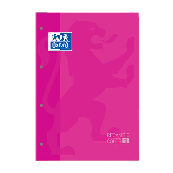 Oxford School Classic Cuaderno de Recambio - Tamaño A4 - Tapa Blanda - Encolado - Cuadricula 5x5 - 80 Hojas - Color Fucsia - Cantidad: 5 - Prinkweb